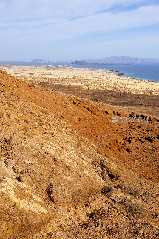 Fuerteventura火山岩层- Montaña Roja